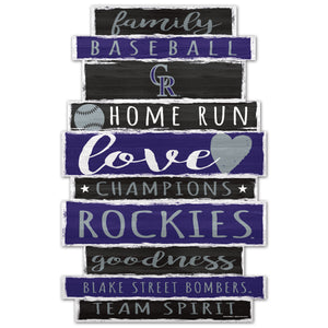 Colorado Rockies Sign 11x17 Wood Family Word - WinCraft
