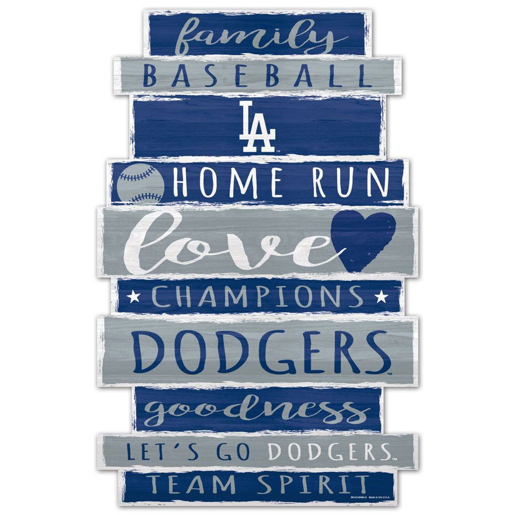 Los Angeles Dodgers Sign 11x17 Wood Family Word Design - Wincraft
