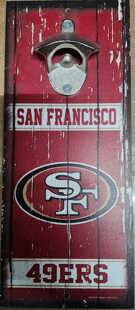 San Francisco 49ers Sign Wood 5x11 Bottle Opener Alternate - 14