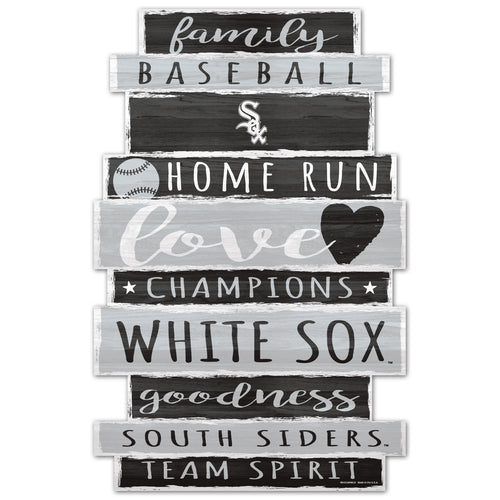 Chicago White Sox Sign 11x17 Wood Family Word - WinCraft