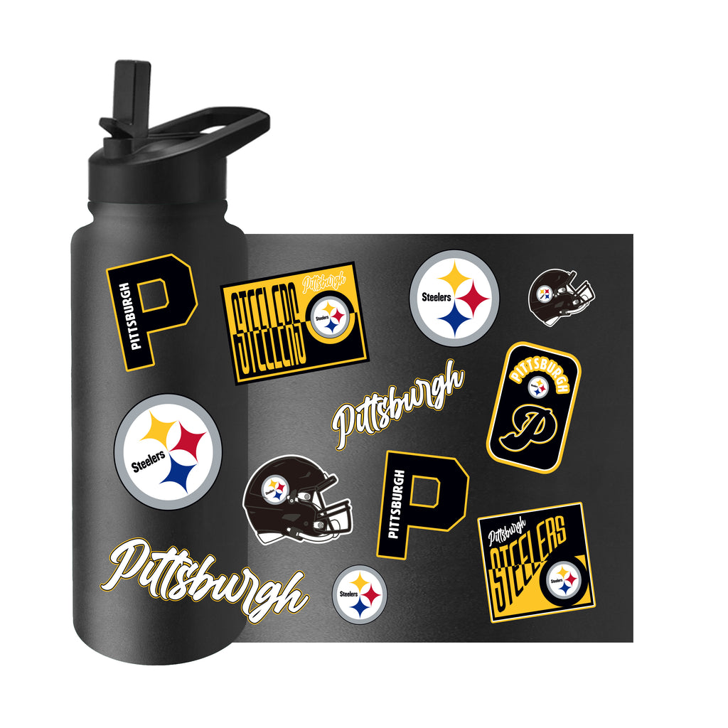 Pittsburgh Steelers Quencher Bottle 34oz Stainless Steel Dreamweave - Logo Brands