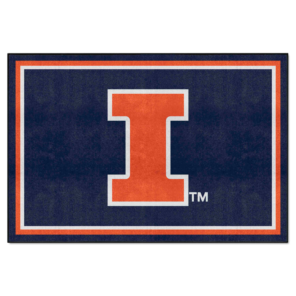 Fanmats - University of Illinois 5x8 Rug 59.5''x88''