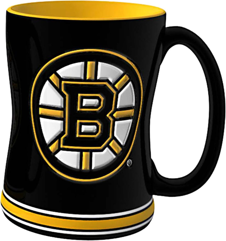 Boston Bruins Coffee Mug 14oz Sculpted Relief Team Color - Logo Brands