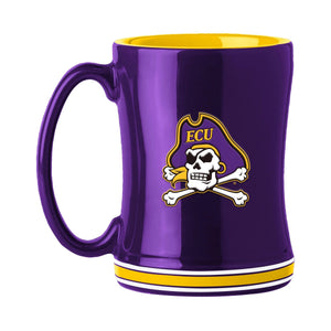 East Carolina Pirates Coffee Mug 14oz Sculpted Relief Team Color - Logo Brands