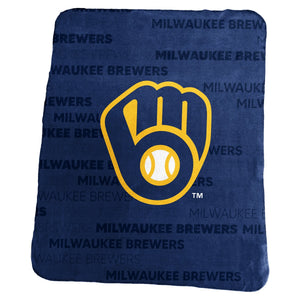 Milwaukee Brewers Blanket 50x60 Fleece Classic - Logo Brands