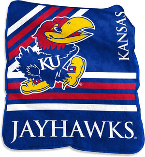 Kansas Jayhawks Blanket 50x60 Raschel Throw - Logo Brands