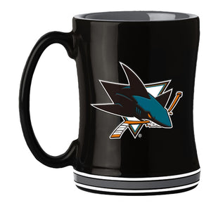 San Jose Sharks Coffee Mug 14oz Sculpted Relief Team Color - Logo Brands