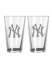 New York Yankees Glass Pint Frost Design 2 Piece Set - Logo Brands