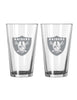 Las Vegas Raiders Glass Pint Frost Design 2 Piece Set - Logo Brands