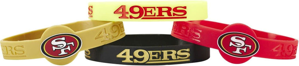 San Francisco 49ers Bracelets 4 Pack Silicone - Aminco