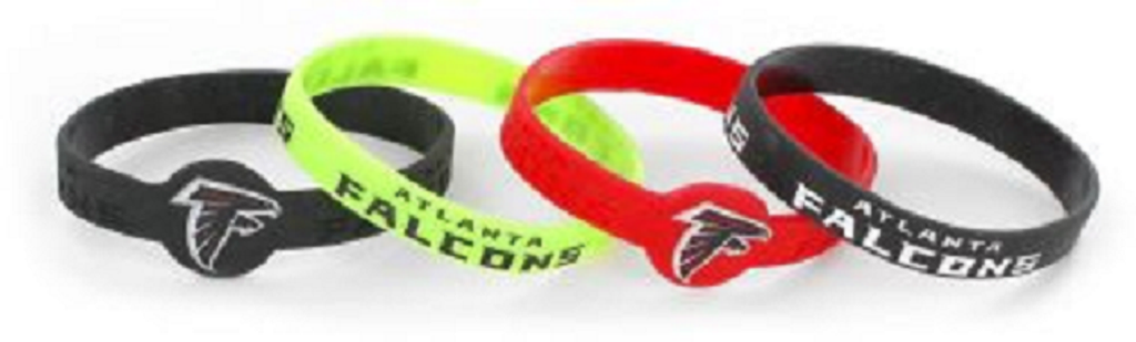 Atlanta Falcons Bracelets 4 Pack Silicone - Aminco