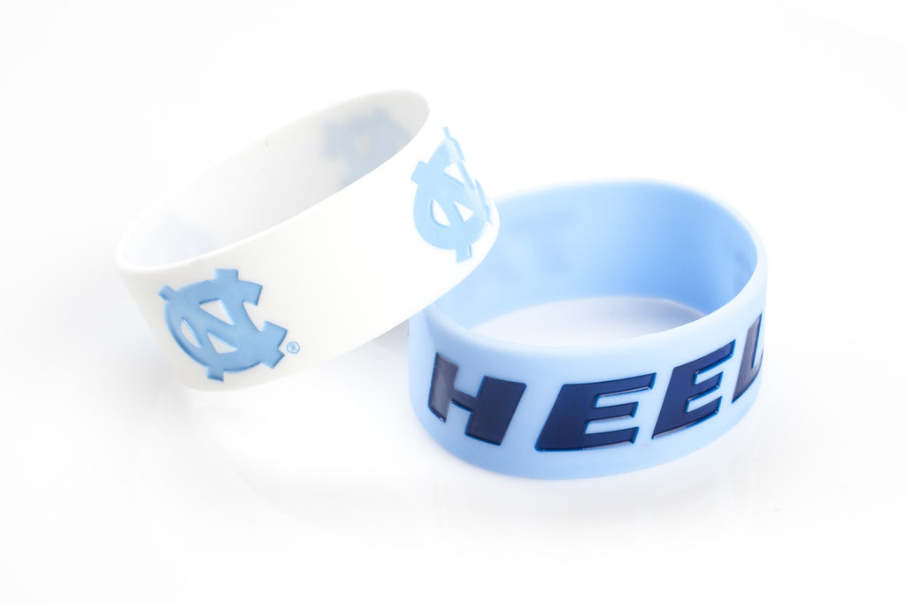 North Carolina Tar Heels Bracelets 2 Pack Wide - Special Order - Aminco