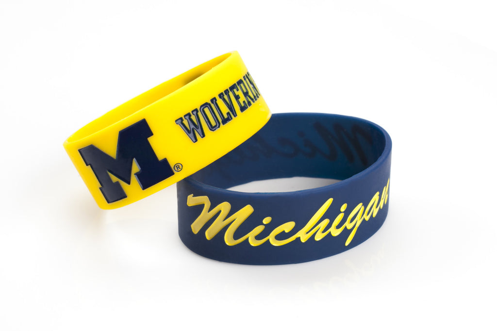 Michigan Wolverines Bracelets 2 Pack Wide - Aminco