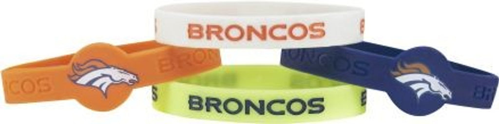 Denver Broncos Bracelets 4 Pack Silicone - Aminco