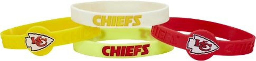 Kansas City Chiefs Bracelets 4 Pack Silicone - Aminco