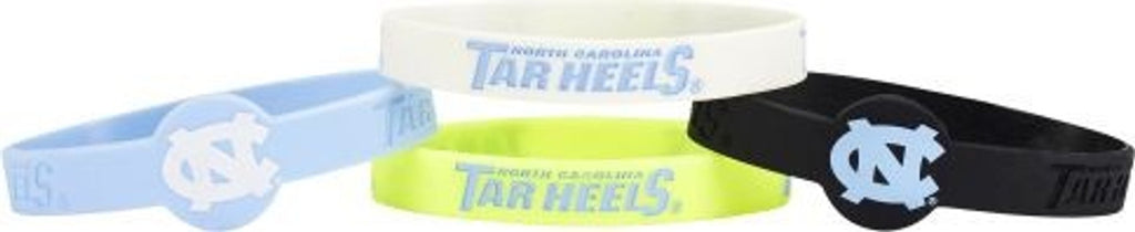 North Carolina Tar Heels Bracelets - 4 Pack Silicone - Special Order - Aminco