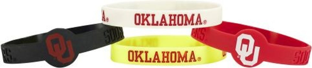 Oklahoma Sooners Bracelets 4 Pack Silicone - Aminco