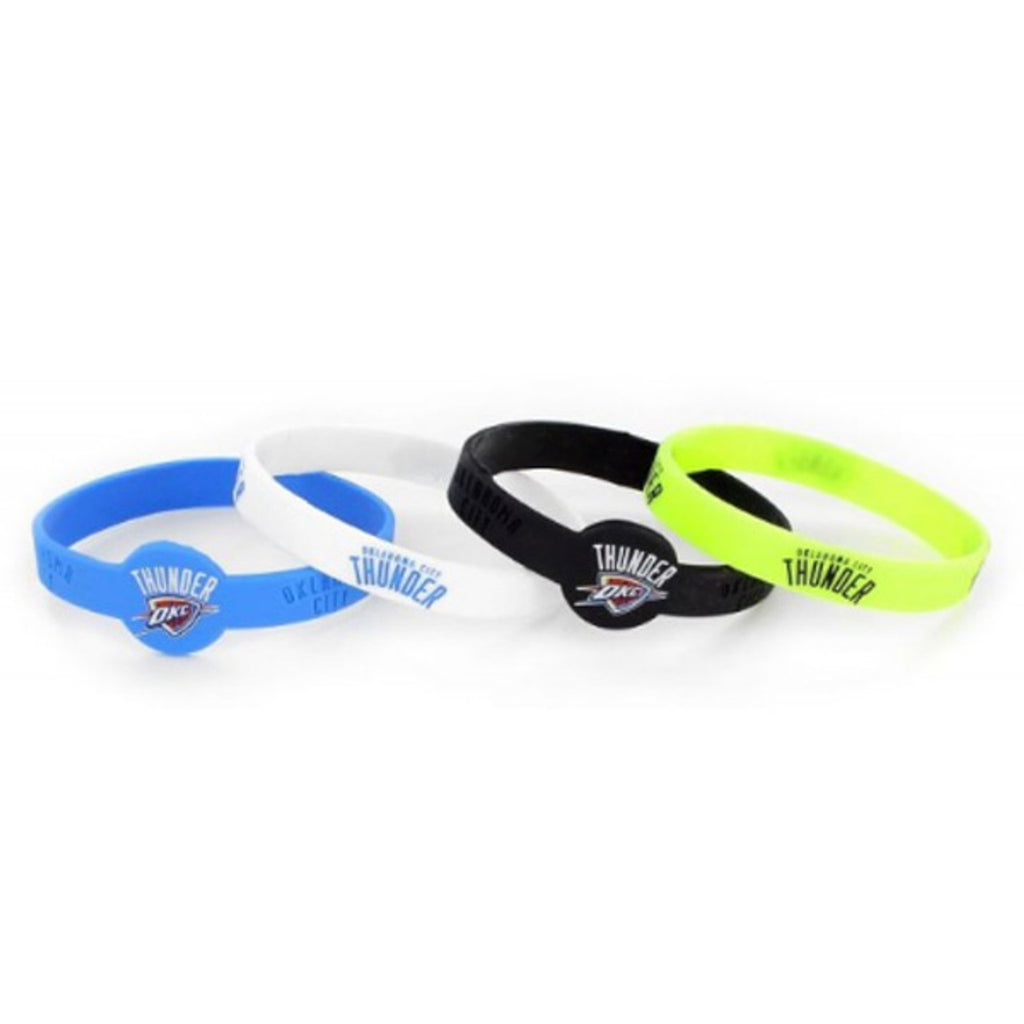 Oklahoma City Thunder Bracelets - 4 Pack Silicone - Special Order - Aminco
