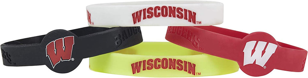 Wisconsin Badgers Bracelets 4 Pack Silicone - Aminco