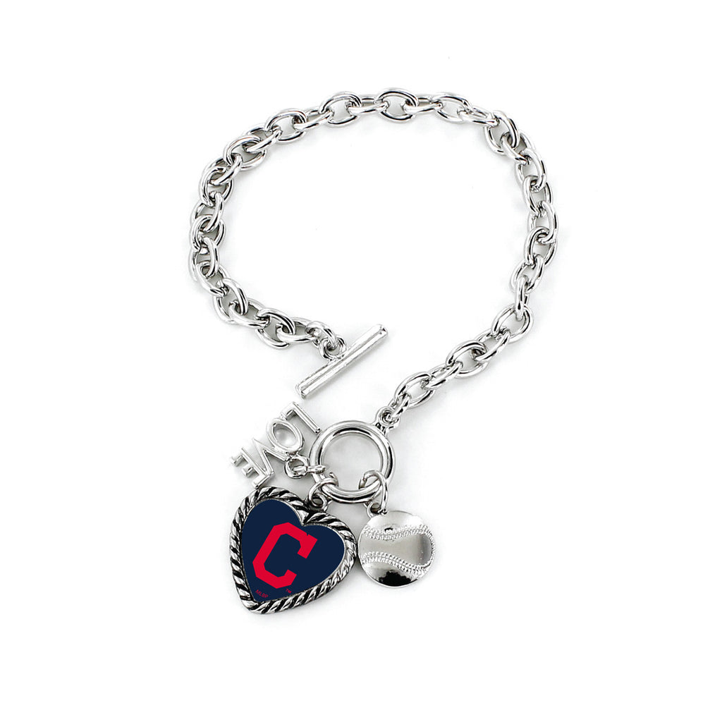 Cleveland Indians Bracelet Charmed Sport Love Baseball - Special Order - Aminco