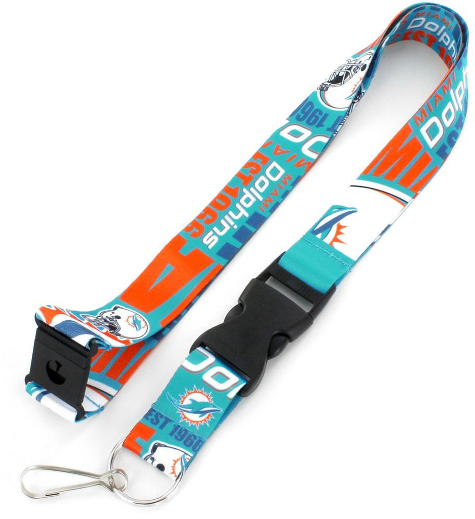 Miami Dolphins Lanyard Breakaway Style Dynamic Design - Aminco