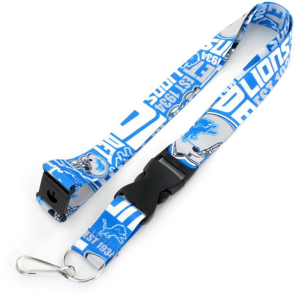 Detroit Lions Lanyard Breakaway Style Dynamic Design - Aminco