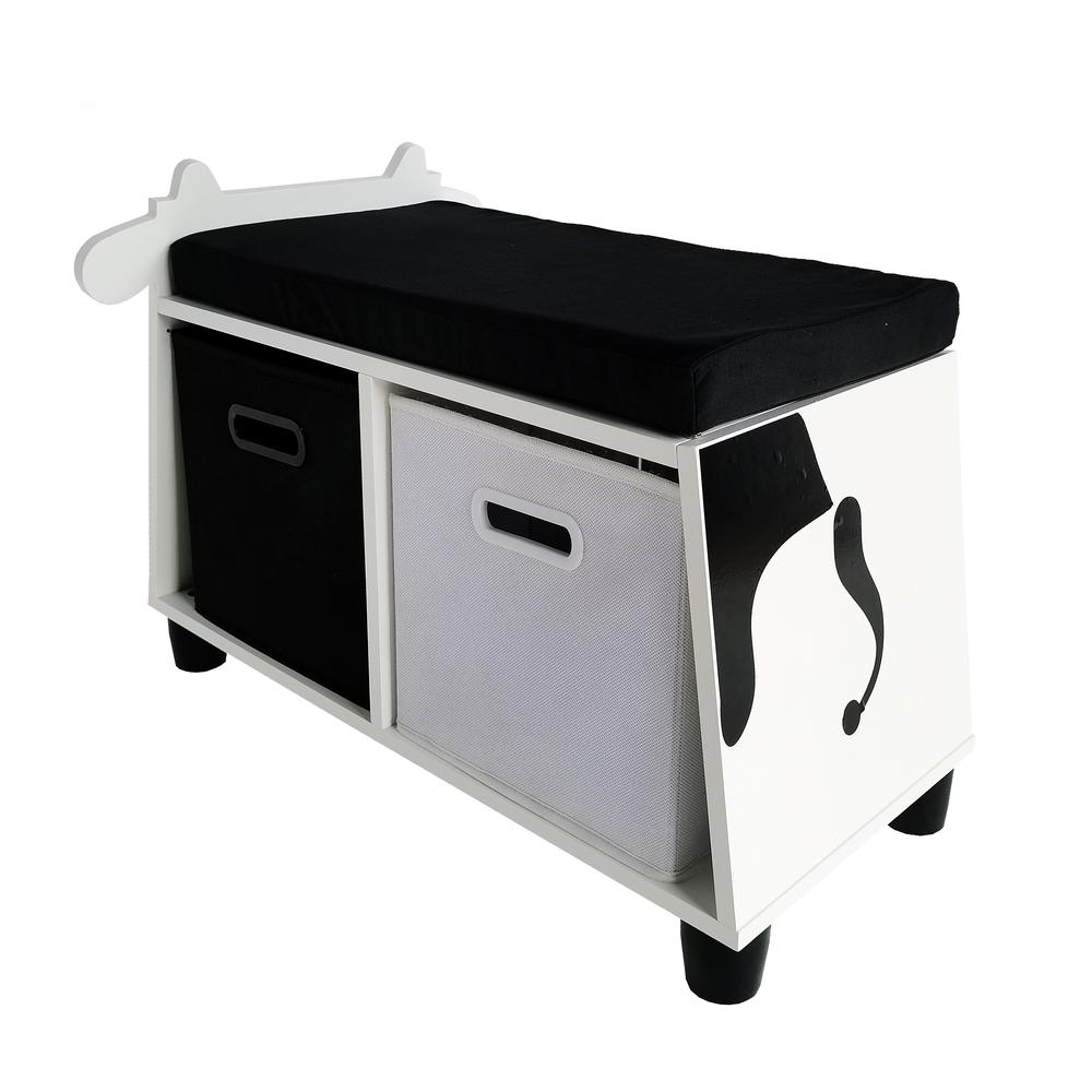 Children’s Cow Storage Bench With Cushion - turtleplay
