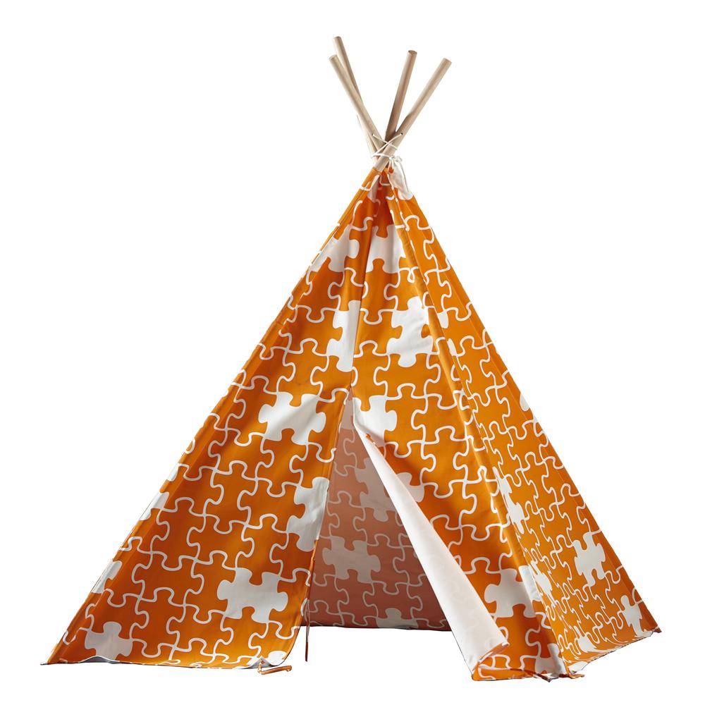 Childrens Teepee, Orange Puzzle - turtleplay