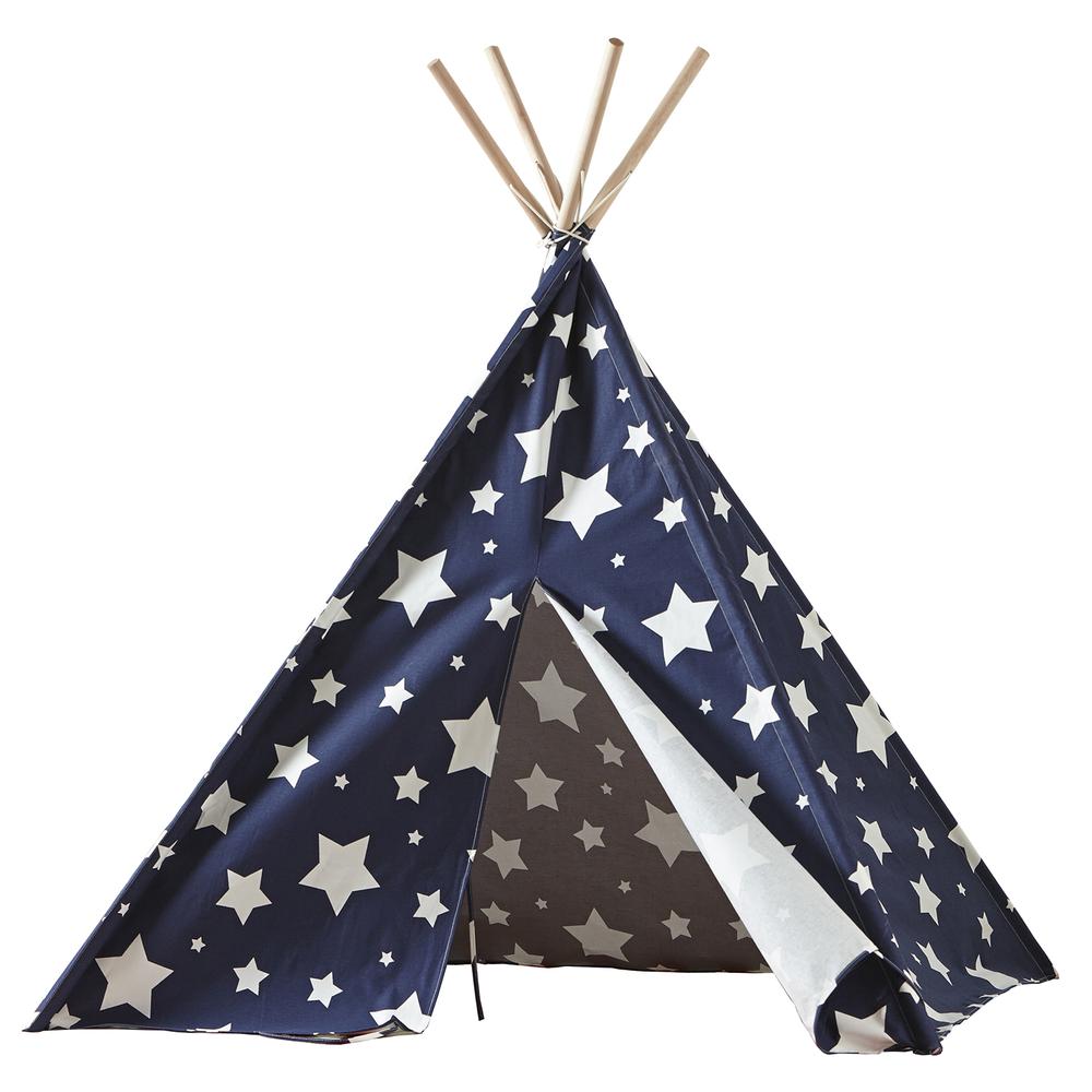 Children’s Teepee, Blue With White Stars - turtleplay