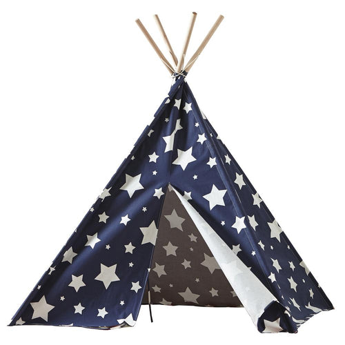 Children’s Teepee, Blue With White Stars - turtleplay