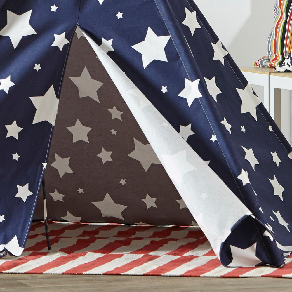 Children’s Teepee, Blue With White Stars - turtleplay