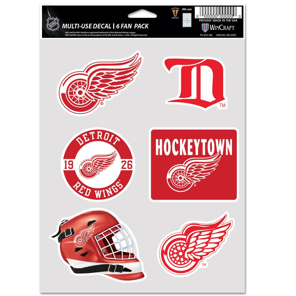 Detroit Red Wings Decal Multi Use Fan 6 Pack Special Order - WinCraft