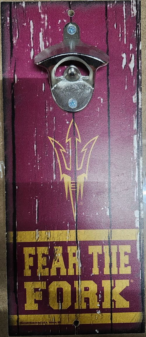 Arizona State Sun Devils Sign Wood 5x11 Bottle Opener Slogan - 14