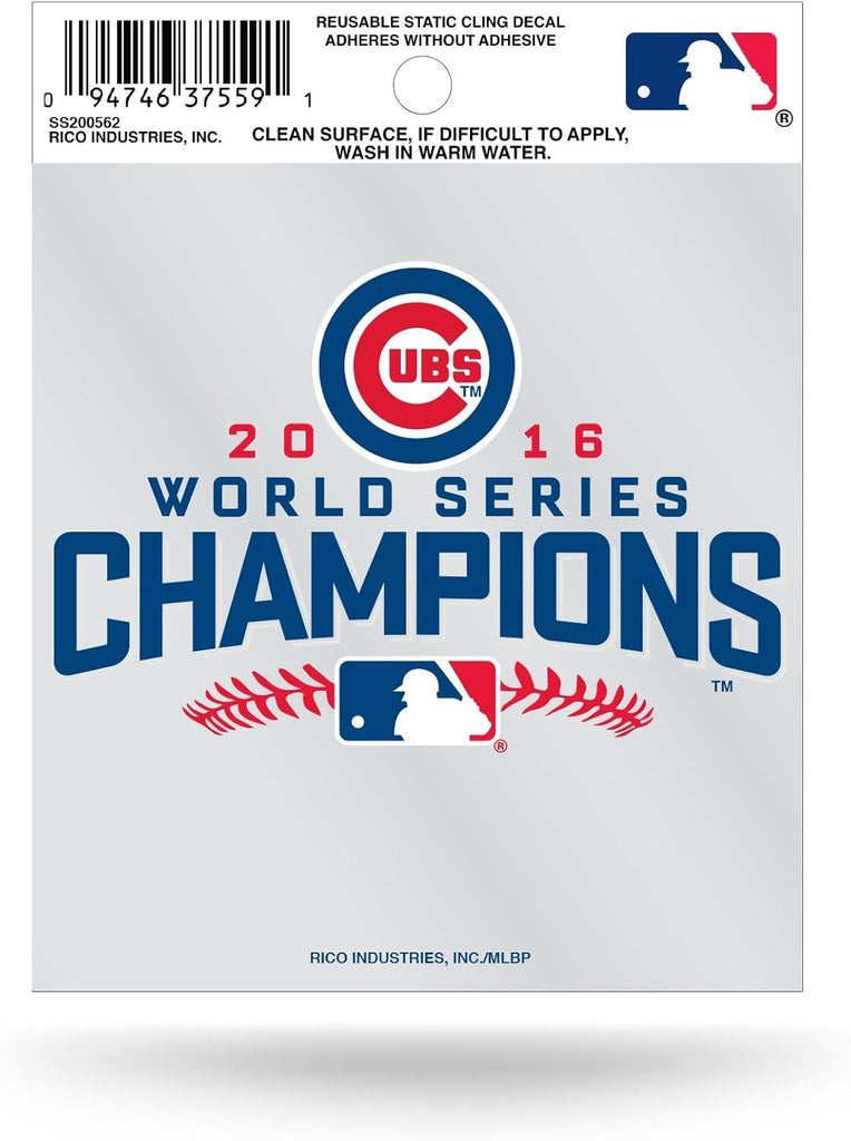 Chicago Cubs Small Static Cling 2016 World Series Champs -