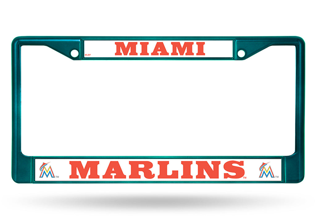 Miami Marlins License Plate Frame Metal Aqua - Special Order - Rico Industries