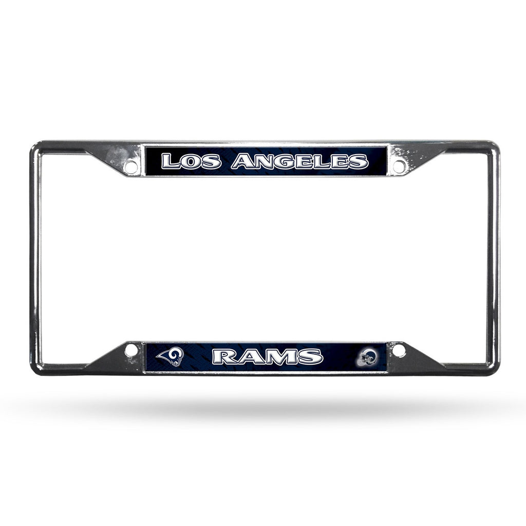 Los Angeles Rams License Plate Frame Chrome EZ View New - Rico Industries