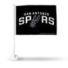 San Antonio Spurs Flag Car Style Black with White Pole - Special Order - Rico Industries
