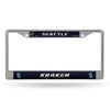 Seattle Kraken License Plate Frame Chrome Printed Insert - Rico Industries