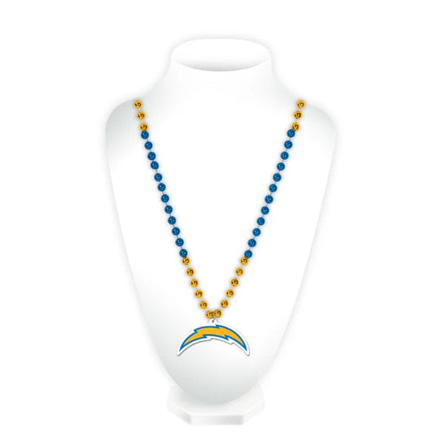 Los Angeles Chargers Beads with Medallion Mardi Gras Style - Rico Industries