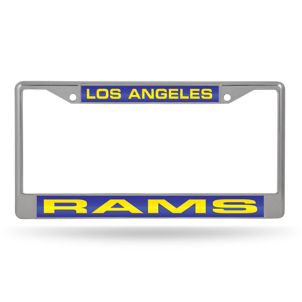 Los Angeles Rams License Plate Frame Laser Cut Chrome - Rico Industries