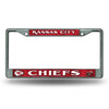 Kansas City Chiefs License Plate Frame Chrome Printed Insert - Rico Industries