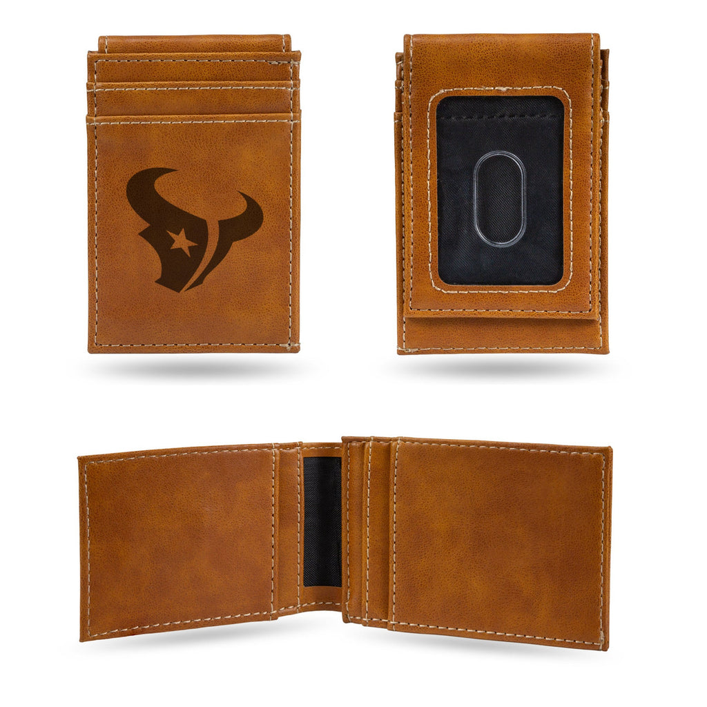 Houston Texans Wallet Front Pocket Laser Engraved - Rico Industries