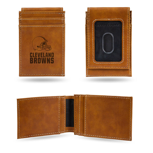 Cleveland Browns Wallet Front Pocket Laser Engraved - Rico Industries
