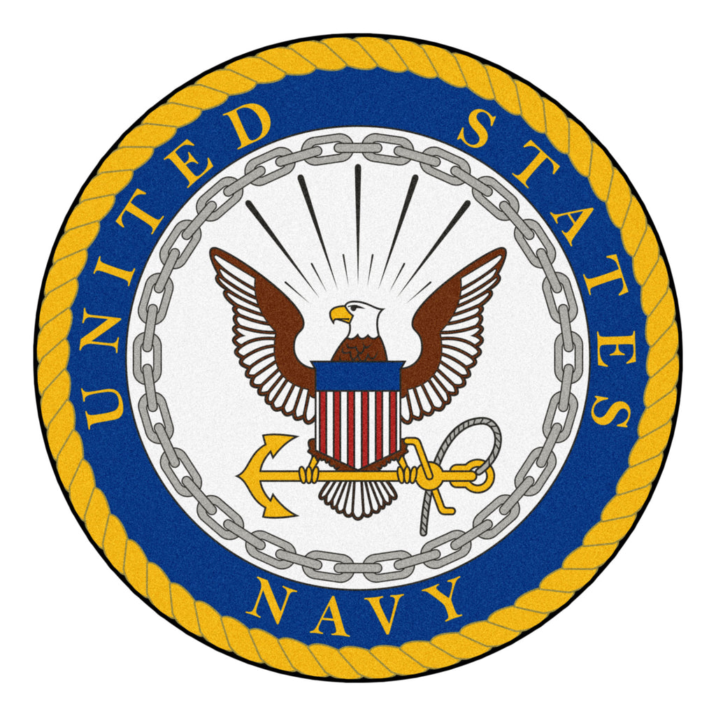 Fanmats - U.S. Navy 44'' Round Mat  44'' diameter