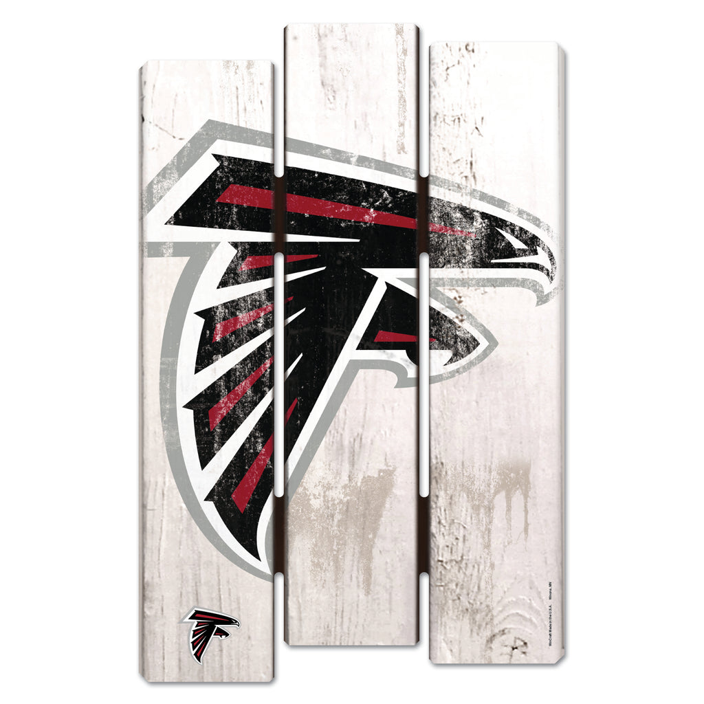 Atlanta Falcons Sign 11x17 Wood Fence Style White - WinCraft