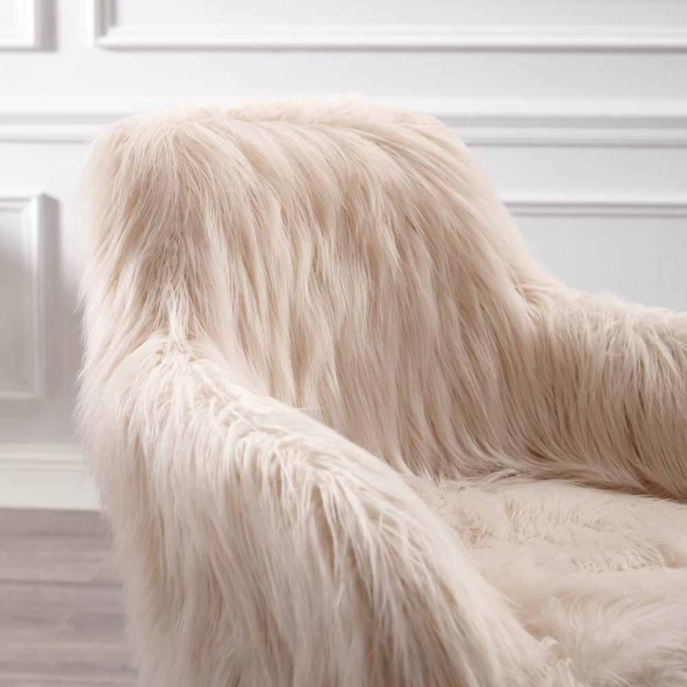 Fiona Faux Fur Office Chair, Pink - Linon
