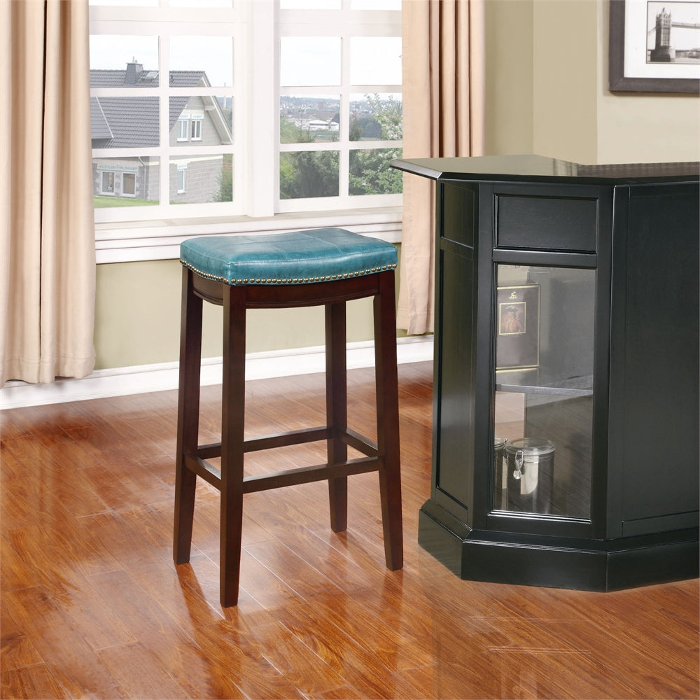 Claridge Blue Barstool - Linon