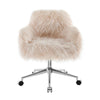 Fiona Faux Fur Office Chair, Pink - Linon