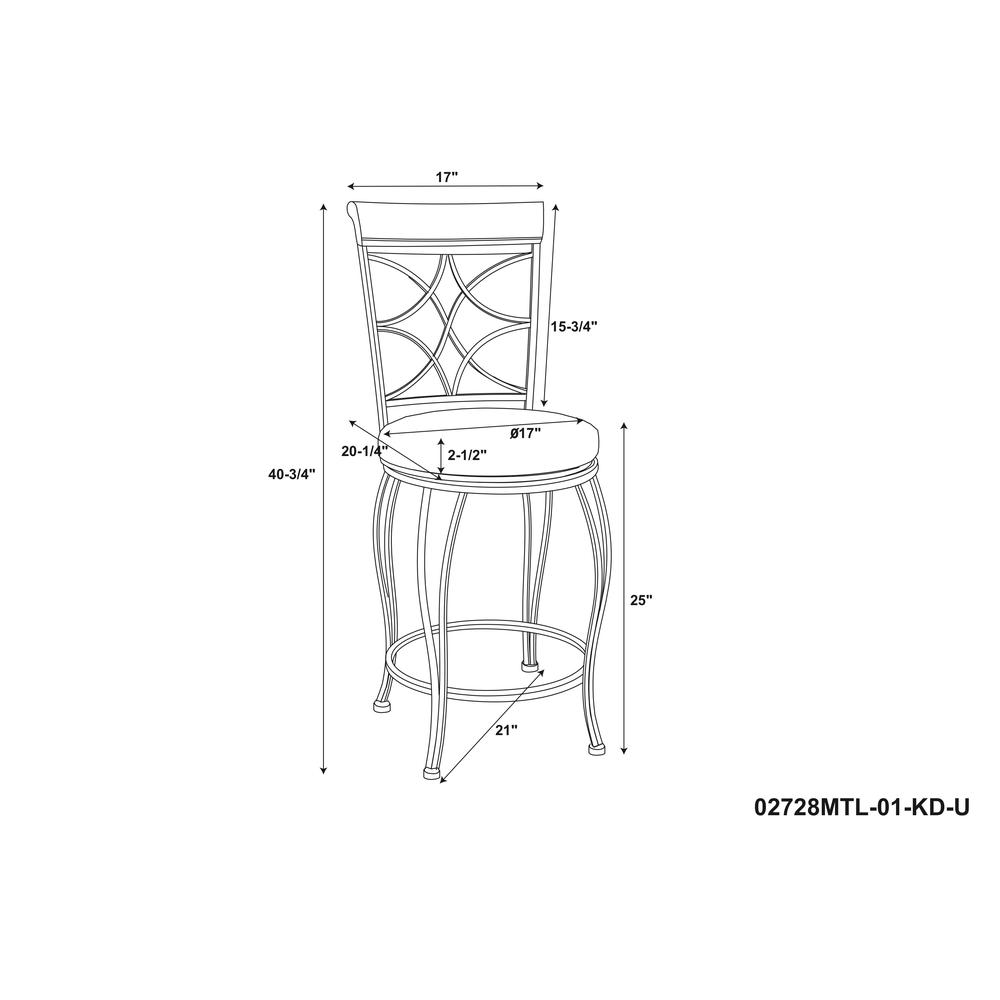 Curves Counter Bar Stool 24 - Linon