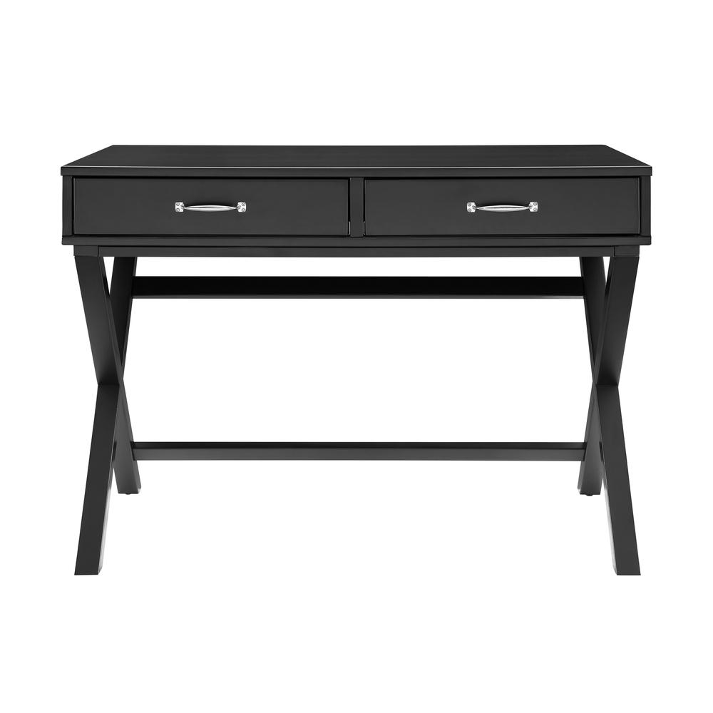 Penney 2-Drawer Desk, Black - Linon